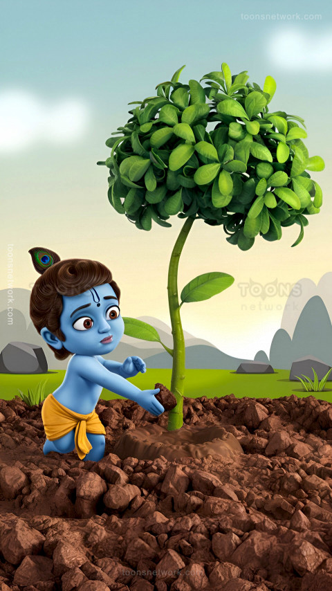 Little Krishna planting aTree, Download Krishna Wallpaper #46