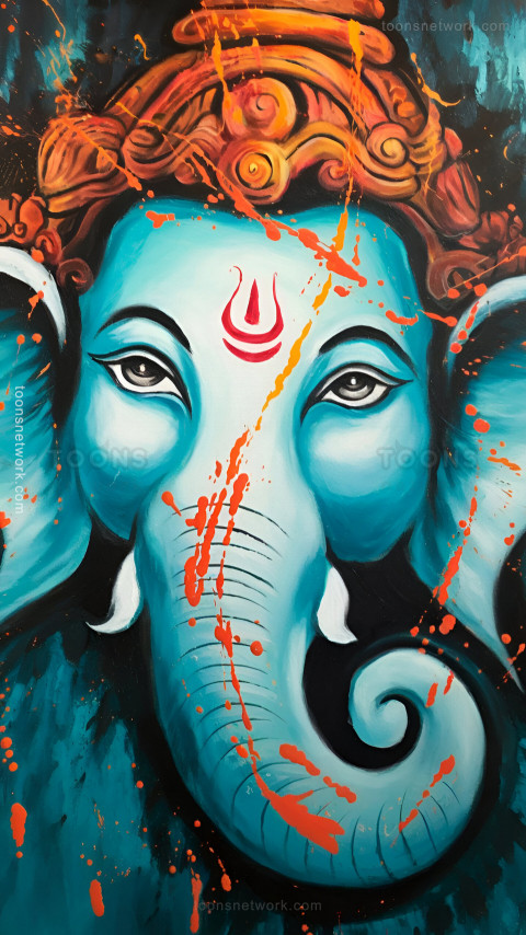 Lord Ganesha Face in Blue, Download Ganesh Images #29