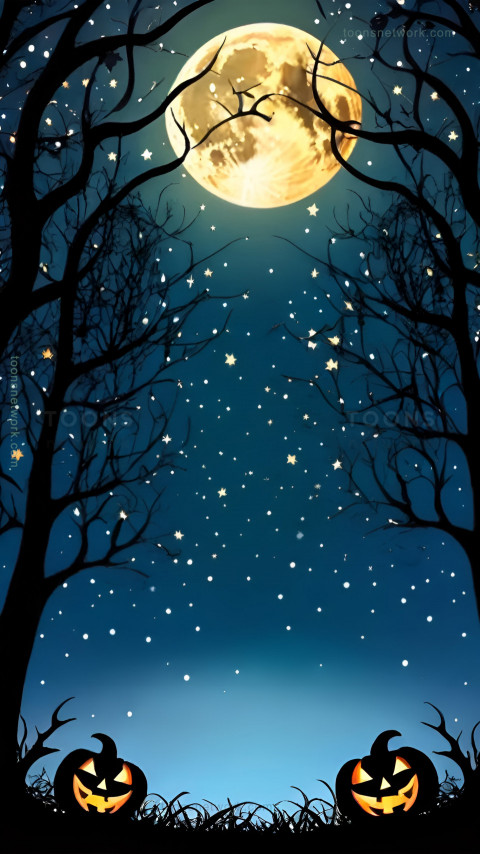 Halloween Pumpkin, Night, Moon, Download Halloween Wallpaper #15