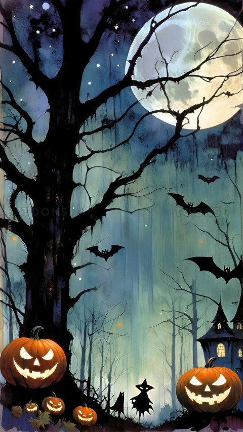 Halloween Forest, Pumpkin, Download Halloween Wallpaper #25