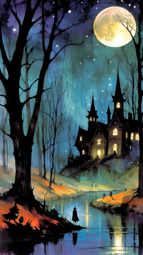 Halloween Forest, House, Download Halloween Wallpaper #30