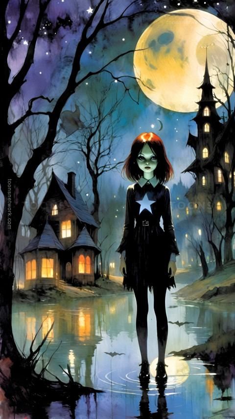 Halloween Girl, Haunted House, Download Halloween Wallpaper #33