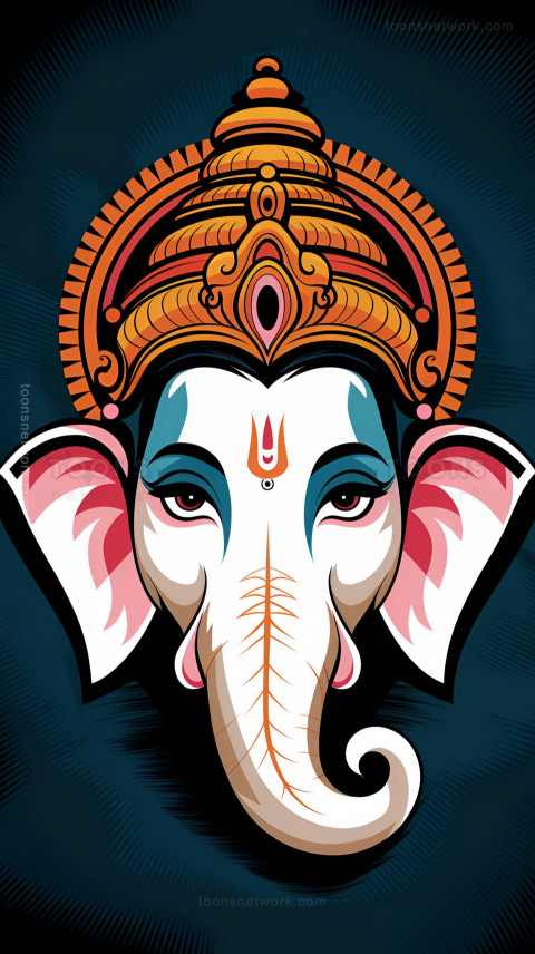 Modern illustration of Lord Ganesha face, Download Ganesh Images #46