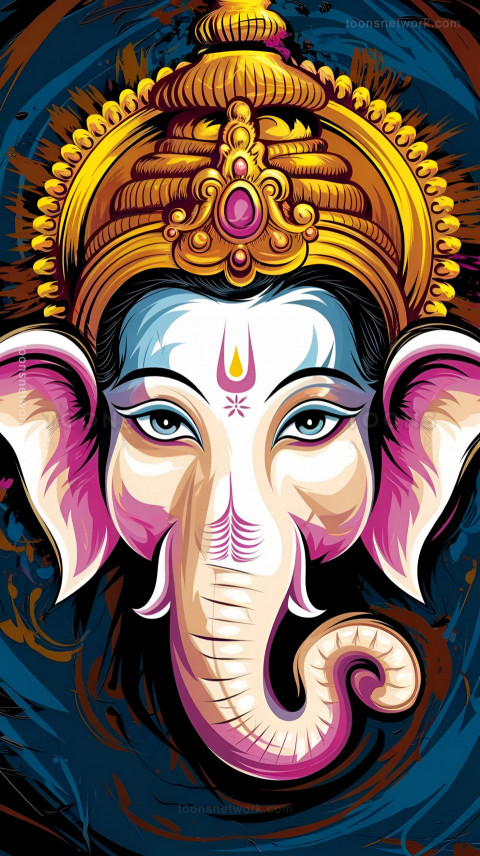 A Striking Portrait of Lord Ganesha face, Download Ganesh Images #48