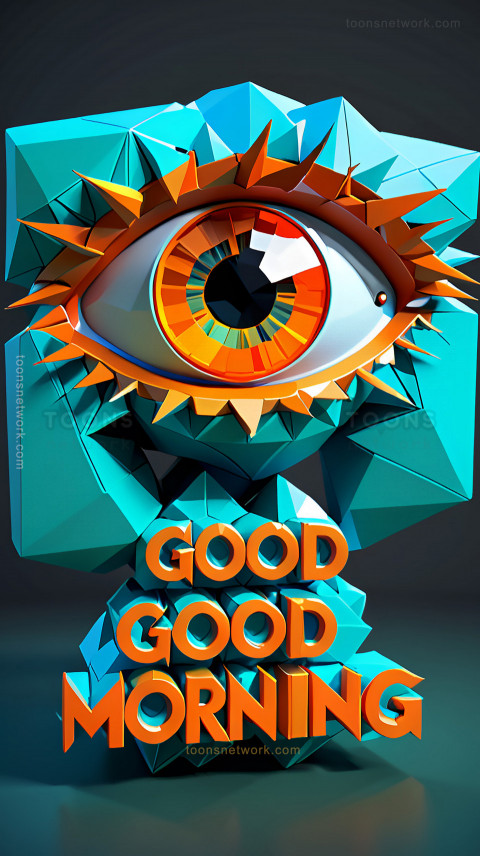 3D Polygon Art of Good morning Message, Download Good Morning Images #26